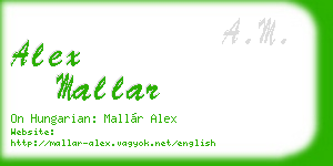 alex mallar business card